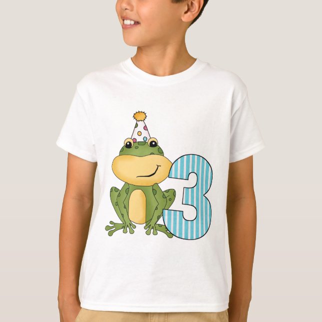 Party Frog 3. Geburtstag T - Shirt und Geschenke (Vorderseite)