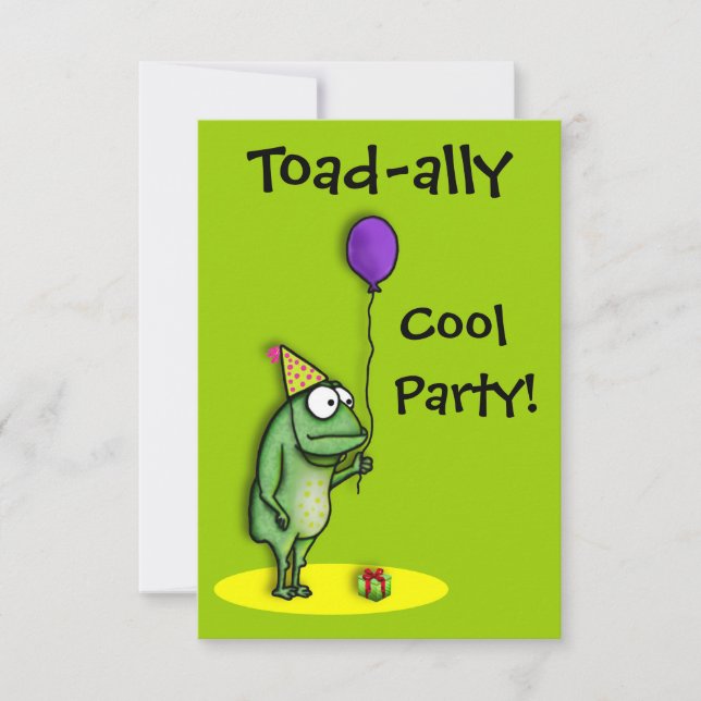 Party Frog Einladung (Vorderseite)