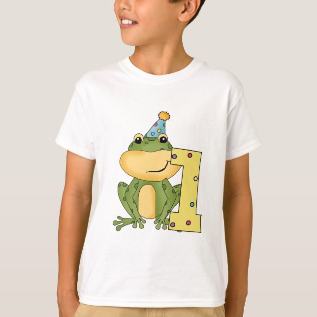 Party Frosch 1. Geburtstag T - Shirt und Geschenke (Vorderseite)