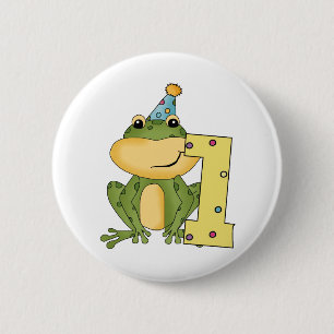 Party Frosch 1. Geburtstag T - Shirt und Geschenke Button