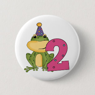 Party-Frosch-2. Geburtstags-T - Shirts und Button