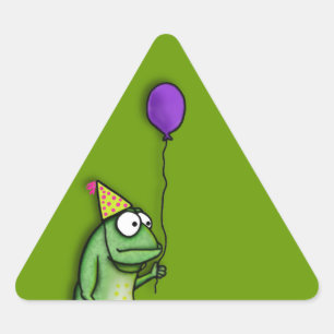 Party-Frosch Dreieckiger Aufkleber