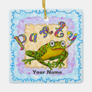 Party Frosch Keramikornament
