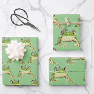 Party Frosch Packpapier Geschenkpapier Set