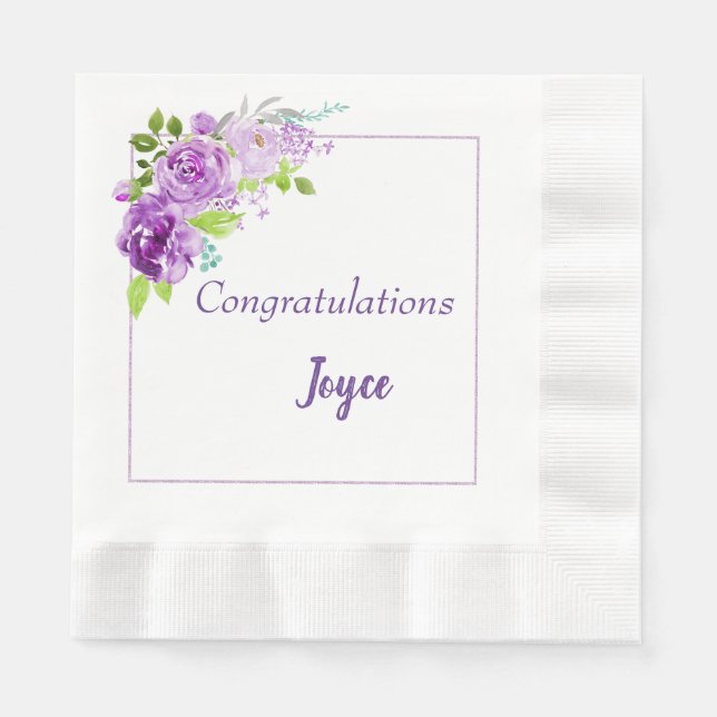 Party für Altersversorgung Floral Napkins Serviette (Vorderseite)