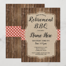 Party für Altersversorgung Invite Gingham GRILLEN  Einladung