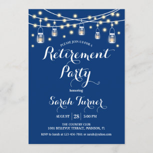 Party für Altersversorgung - Navy Blue Einladung