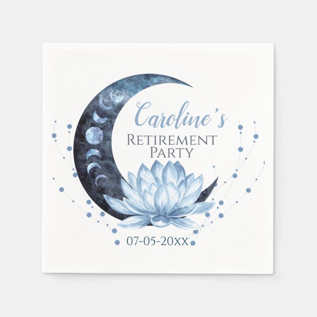 Party für Altersvorsorge Blue Lotus Blume Serviette (Vorderseite)