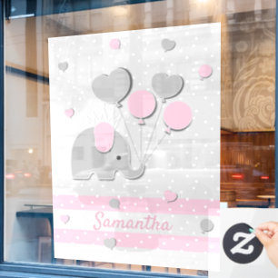 Party für Baby Elefant Luftballons Kinderzimmer Ge Fensteraufkleber