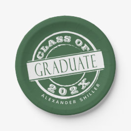 Party für benutzerdefinierte grüne Moderne Graduat Pappteller