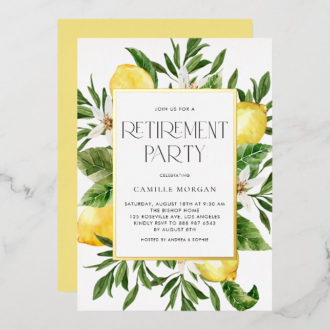 Party für botanische Pensionskurse Folieneinladung (Vorderseite/Rückseite)