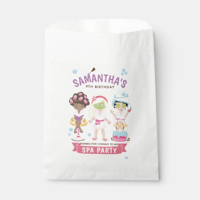 Party für coole und Girly-Wellness-Center Geschenktütchen (Vorderseite)