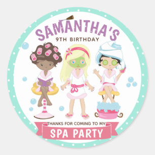 Party für coole und Girly-Wellness-Center Runder Aufkleber