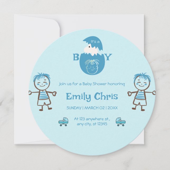 Party für das Baby Gender Reveal Einladung (Vorderseite)
