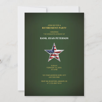 Party für das militärische Ruhestand - Patriotic S Einladung