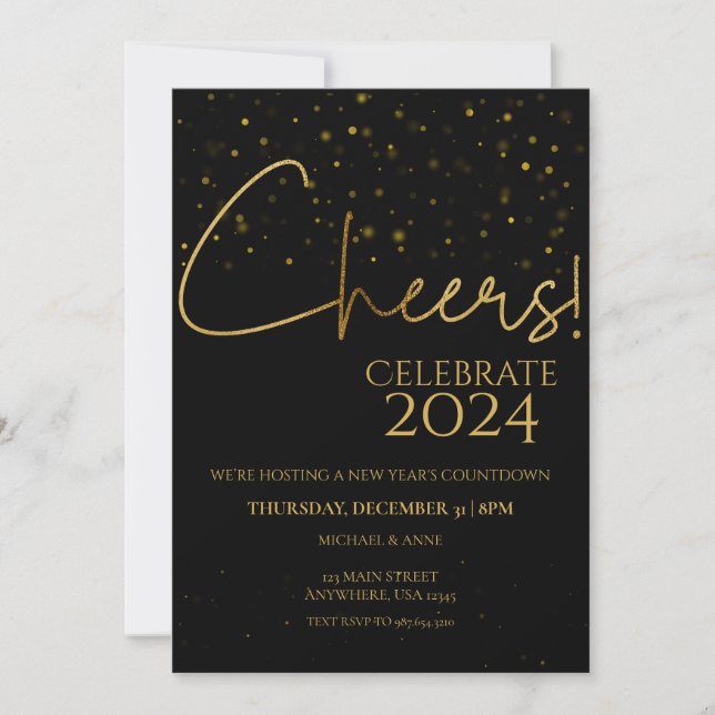 Party für das neue Jahr Einladung (Vorderseite)