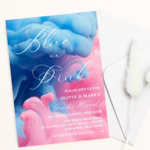 Party für das Rauchergeschlecht in Blau und Rosa Einladung