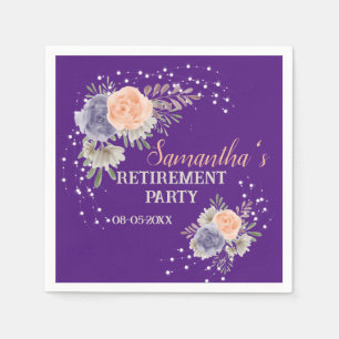 Party für das Ruhestand Floralpeony Rose Lila Serviette