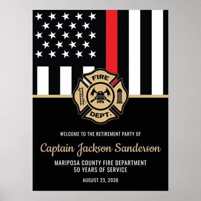 Party für das Ruhestand von Feuerwehren Poster (Vorne)