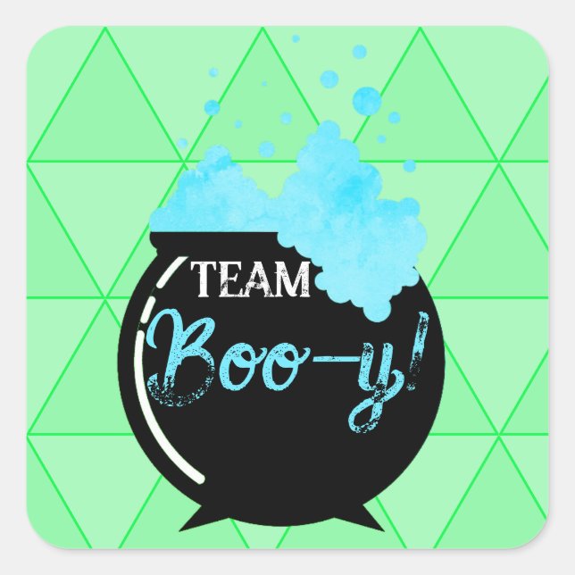 Party für das Team-Boo-y-Gender Quadratischer Aufkleber (Vorderseite)