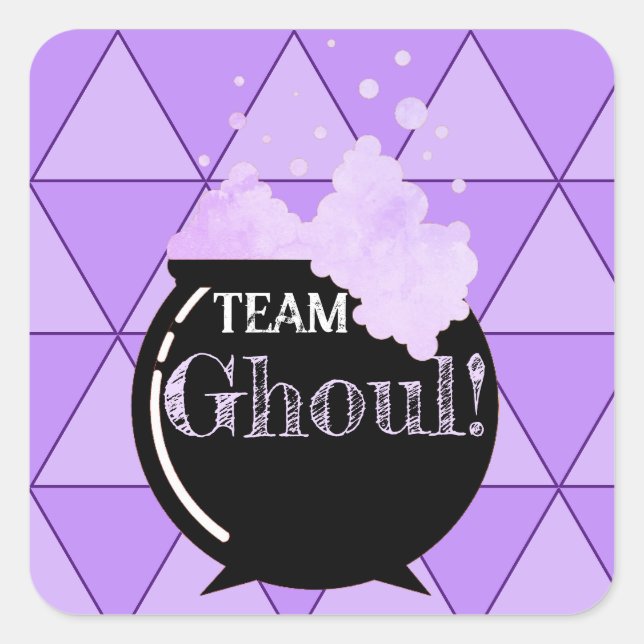 Party für das Team Ghoul Gender Reveal Quadratischer Aufkleber (Vorderseite)