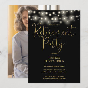 Party für das Zurückhalten von Fotos in Schwarz un Einladung