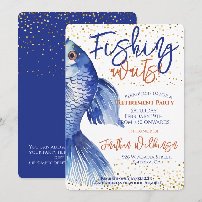 Party für den Ruhestand Einladung (Vorne/Hinten)