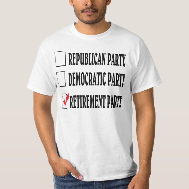 Party für die Altersversorgung. T-Shirt (Vorderseite)
