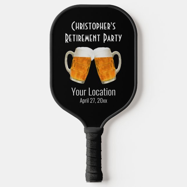 Party für die Altersvorsorge - Bier-Chefgeschenk Pickleball Schläger (Vorderseite)