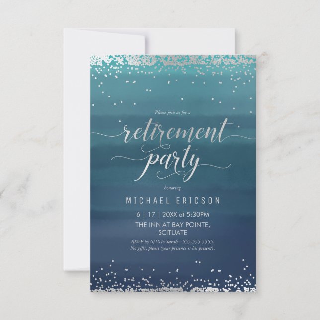 Party für die Altersvorsorge - Klein, elegant, ein Einladung (Vorderseite)