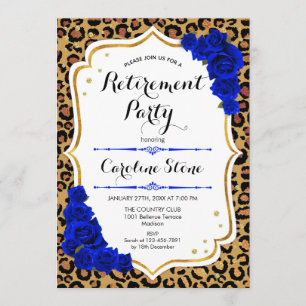 Party für die Altersvorsorge - Royal Blue Gold Leo Einladung