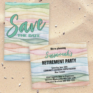 Party für die Altersvorsorge Save the Date Farbrei Ankündigungspostkarte