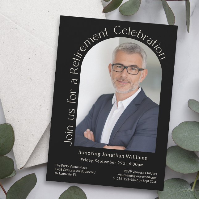 Party für die Artenruhe im Schwarzen Foto Einladung (Available as printed and paperless digital download!)