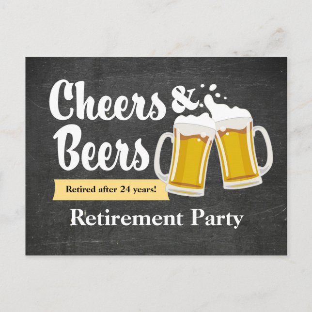 Party für die Beers-Rente Einladungspostkarte (Vorderseite)