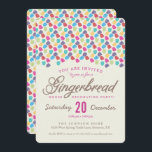 Party für die Dekoration von Gummischuhen und Lebk Einladung<br><div class="desc">Mit dieser niedlichen,  skurrilen Einladung laden Sie Freunde und Familie zu einem Party mit Lebkuchen ein! Dieses Design zeichnet sich durch anpassbaren Text auf der Vorderseite und ein "süßes" Gumpenmuster auf der Rückseite aus! Im Wander Paper Co. Store können Sie sich die stilvolleren Einladungen für eine Feier ansehen!</div>