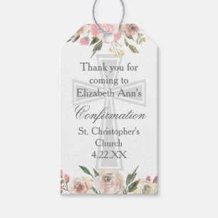 Party für die elegante rosa Blumenbestätigung Geschenkanhänger