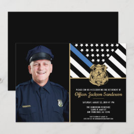 Party für die Polizeieinziehung Thin Blue Line Fot Einladung