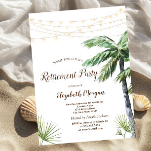 Party für die Rückgabe von Wasserfarben Palm Strin Einladung