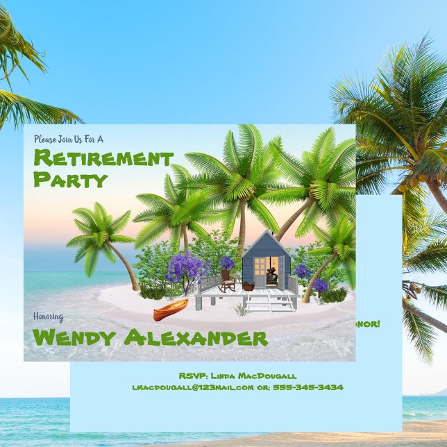 Party für die Ruhestandszeit - Vergnügungsurlaub Einladung (Retirement Party - Fun Vacation Invitation)