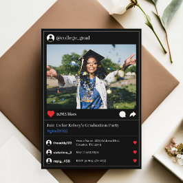 Party für die Social Media Post Foto Dark Mode Gra Einladung