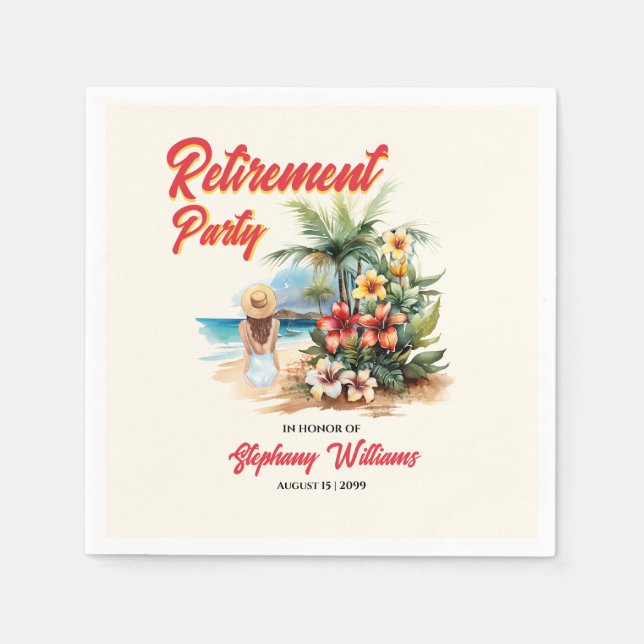 Party für die weibliche Altersversorgung Aloha Wom Serviette (Vorderseite)