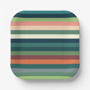 Party für Farbstreifen Muster Pappteller