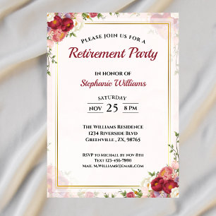 Party für Frauen im Ruhestand Elegantes Bouquet Einladung