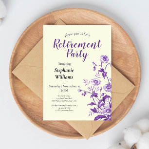 Party für Frauen im Ruhestand Lavender Wildblume Einladung