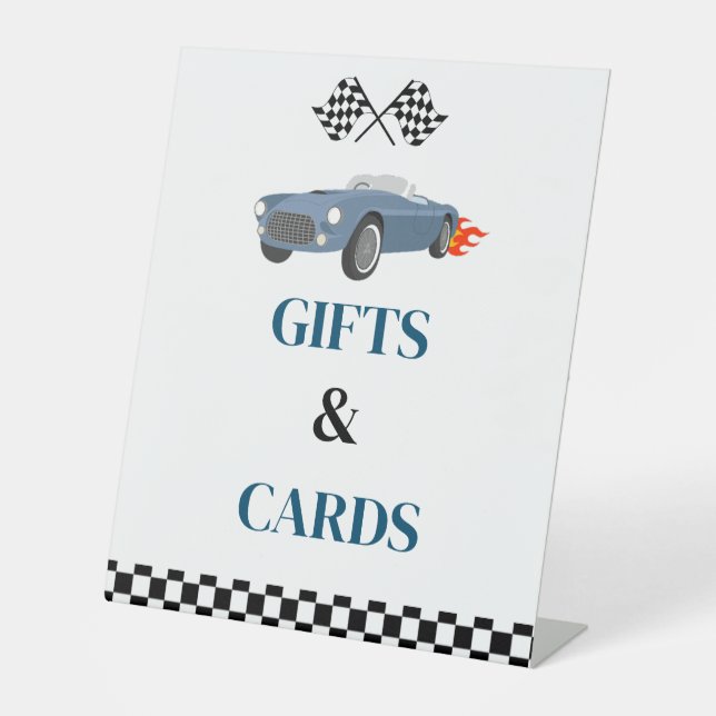 Party für Geschenke und Kartenrennen Sockelschild (Vorderseite)