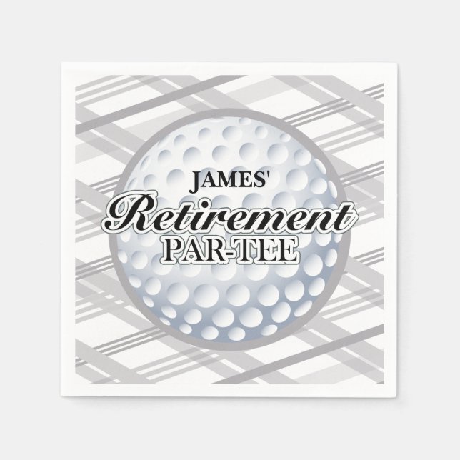 Party für Golf-Rente, Custom Napkins Serviette (Vorderseite)