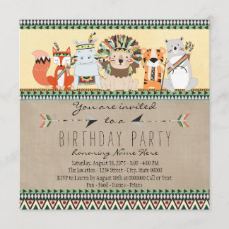 Party für Indianertribal-Kindergeburtstag Einladung
