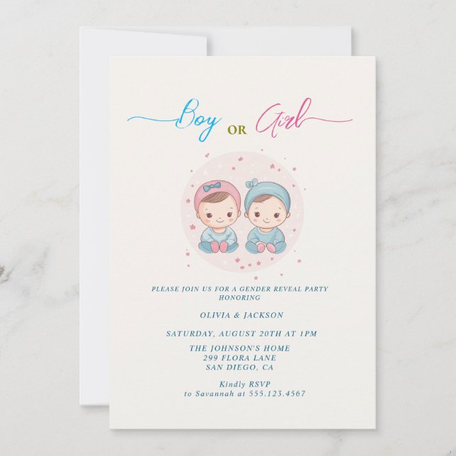 Party für männliche oder weibliche Geschlechter Einladung (Vorderseite)