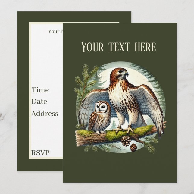 Party für niedliche Vogelbeobachtung Einladung (Vorne/Hinten)