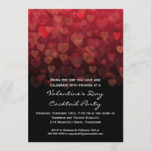 Party für Rain Hearts Valentinstag Einladung